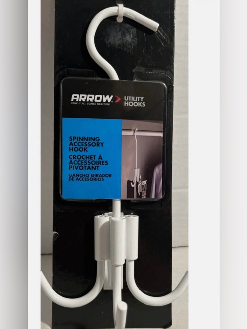 Arrow White Spinning Utility Accessory Hook